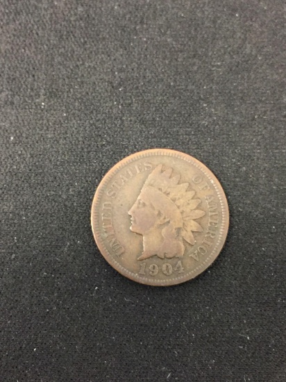 1904 United States Indian Head Penny Cent Coin