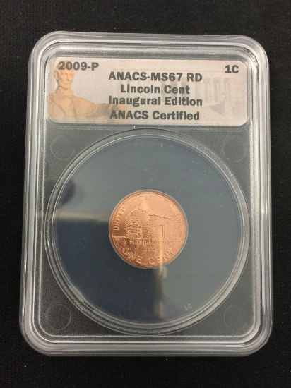 ANACS Graded 2009-P United States Lincoln Cent Inagural Edition - MS 67 RD