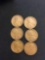 6 Count Lot of United States Wheat Pennies - 1919 P/D/S & 1920 P/D/S