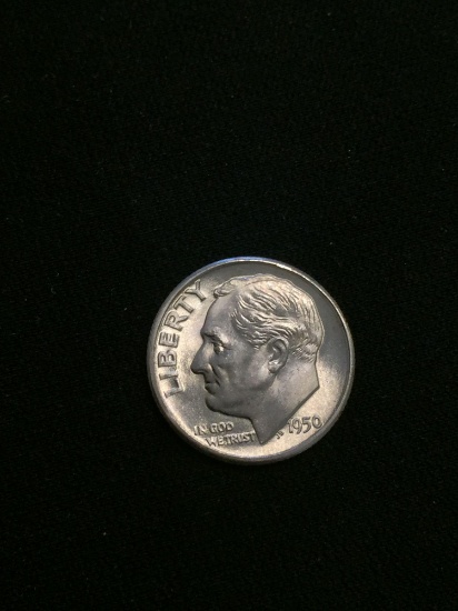 1950-D United States Roosevelt Silver Dime - 90% Silver Coin - Uncirculated Coin