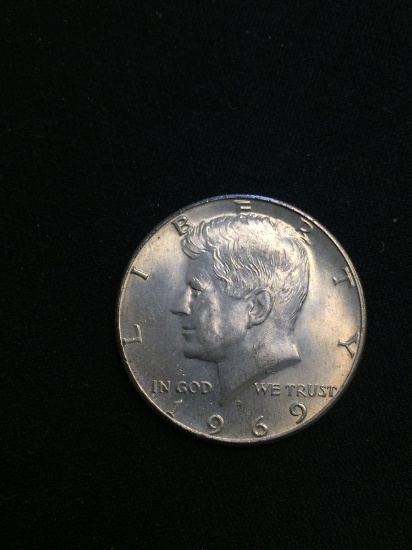 1969-D United States Kennedy Silver Half Dollar - 40% Silver Coin