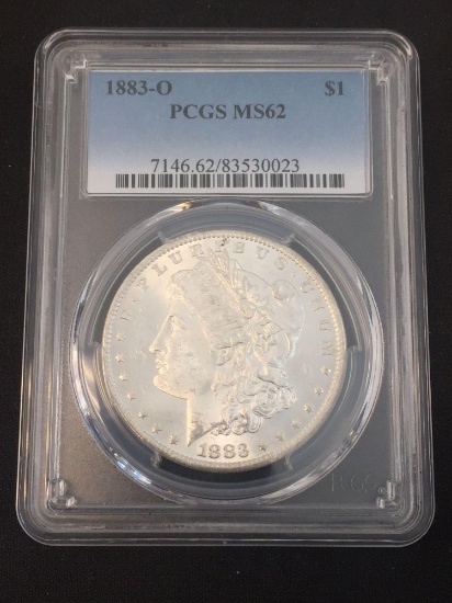 PCGS Graded 1883-O United States Morgan Silver Dollar - 90% Silver Coin - MS 62