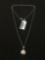 Round 6mm White Pearl Accented Sterling Silver Pendant w/ 18