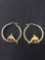 Gold-Tone Round 28mm Dolphin Motif Pair of Sterling Silver Hoop Earrings