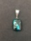 Rectangular 18x13mm Butterfly Murano Glass Pendant w/ Sterling Silver Bail