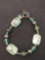 Serpentine Gemstone & Glass Hand-Beaded 7