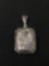 Rectangular 23x18mm Filigree Engraved Sterling Silver Locket Pendant