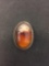 Oval 24x16mm Montana Picture Agate Vintage Sterling Silver Pendant