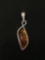 Wave Fashioned 25x8mm Amber Cabochon Sterling Silver 2