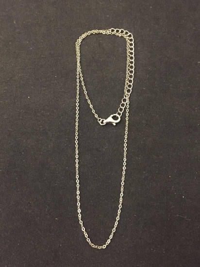 Sterling Silver Adjustable 20" Cable Link Chain