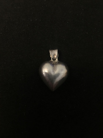 Sterling Silver 16x16x8mm Puffy Heart Sterling Silver Pendant