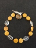 Amber, Quartz & Murano Glass Hand-Beaded 7