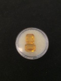Lot of Two Radiant Cut Faceted Loose Citrine Gemstones - 7.55 Ctw