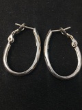 Carved SU Designed Pair of Sterling Silver 1.25