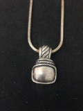 Taxco Mexican Made Rustic Sterling Silver Pendant w/ 16