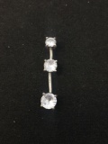CW Designed Round Faceted Graduating White Topaz Sterling Silver 1.5