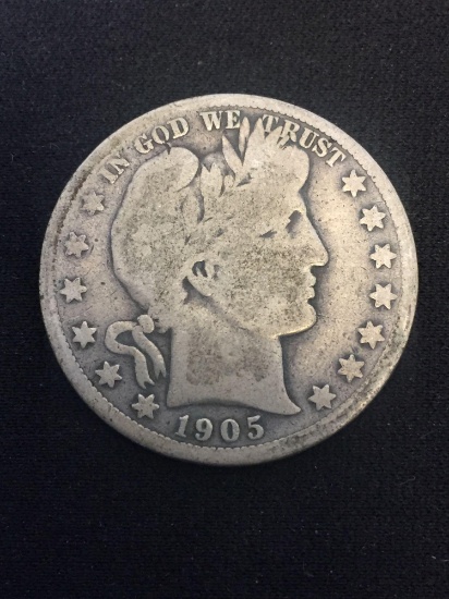 1905-S United States Barber Silver Half Dollar - 90% Silver Coin