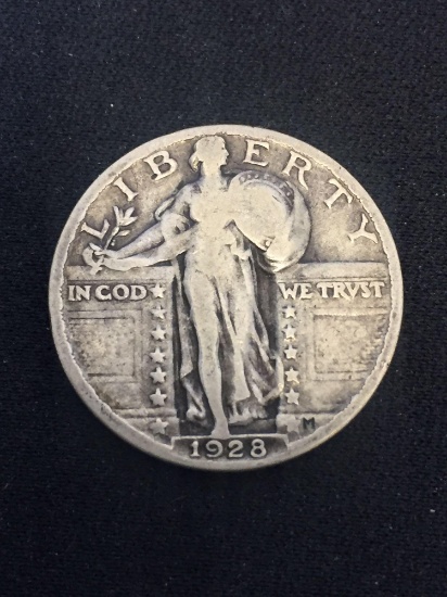 1928 United States Standing Liberty Quarter - 90% Silver Coin