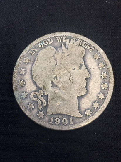 1901-O United States Barber Silver Half Dollar - 90% Silver Coin