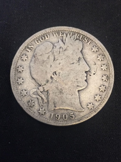 1905-S United States Barber Silver Half Dollar - 90% Silver Coin