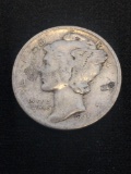 1940-S United States Mercury Silver Dime - 90% Silver Coin