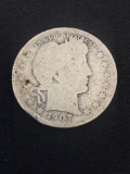 1907-O United States Barber Silver Quarter - 90% Silver Coin