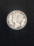 1942-D United States Mercury Silver Dime - 90% Silver Coin