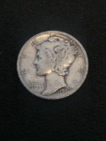 1939-D United States Mercury Silver Dime - 90% Silver Coin