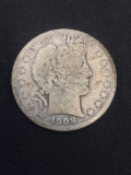 1908-O United States Barber Silver Half Dollar - 90% Silver Coin