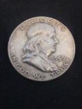 1959-D United States Franklin Silver Half Dollar - 90% Silver Coin