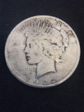 1922-S United States Peace Silver Dollar - 90% Silver Coin