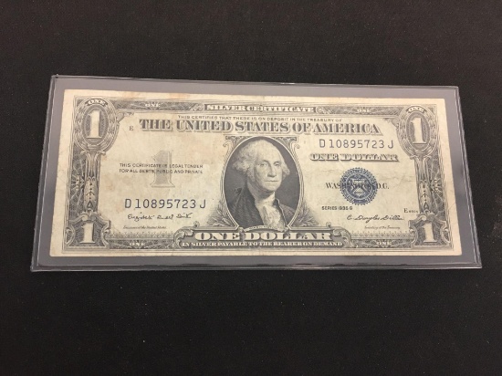 1935-G United States $1 Washington Silver Certificate Bill Currency Note