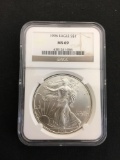 NGC Graded 1996 United States .999 Fine Silver Eagle - MS 69