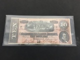 1964 Confederate $10 Bill Currency Note - No Information on Authenticity