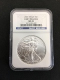 NGC Graded 2010 United States .999 Fine Silver Eagle - Early Releases - MS 69