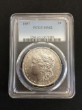 PCGS Graded 1897 United States Morgan Silver Dollar - MS 62