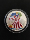 Hand Painted 2000 United States 1 Ounce .999 Fine Silver Eagle