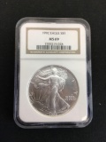 NGC Graded 1992 United States .999 Fine Silver Eagle - MS 69