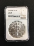 NGC Graded 2014 United States .999 Fine Silver Eagle - MS 69