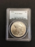 PCGS Graded 1922 United States Peace Silver Dollar - MS 63