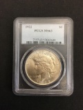 PCGS Graded 1922 United States Peace Silver Dollar - MS 63