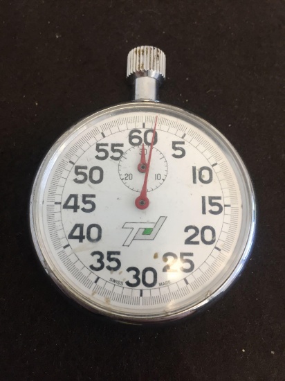 Large Round 45mm Stainless Steel Stopwatch