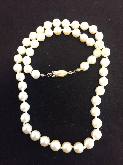 Avon Designed Strand of 7mm Round Faux Pearl w/ Safety Clasp 20" Necklace