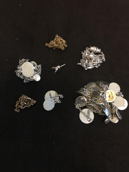 Lot of Broken Chains & Jewelry Findings