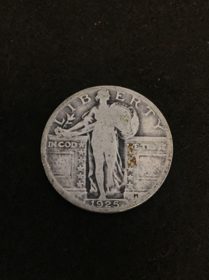 1925 Standing Liberty Quarter Vintage Silver US Coin