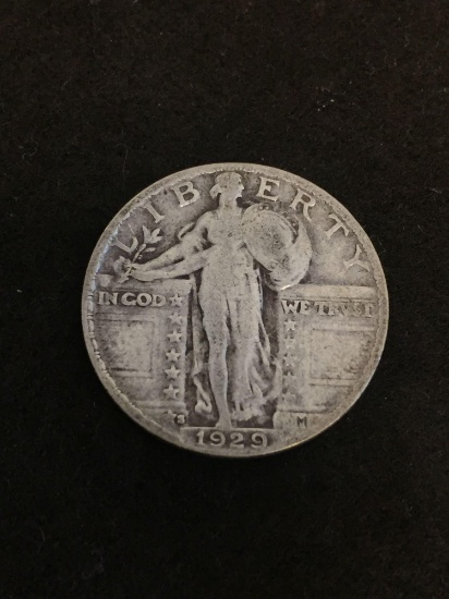 1929 Standing Liberty Quarter Vintage Silver US Coin