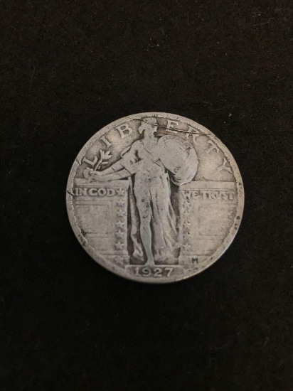 1927 Standing Liberty Quarter Vintage Silver US Coin