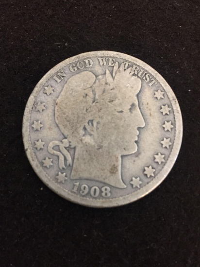 1908-D United States Barber Half Dollar - 90% Silver Coin