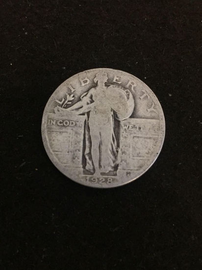 1928 United States Standing Liberty Quarter - 90% Silver Coin