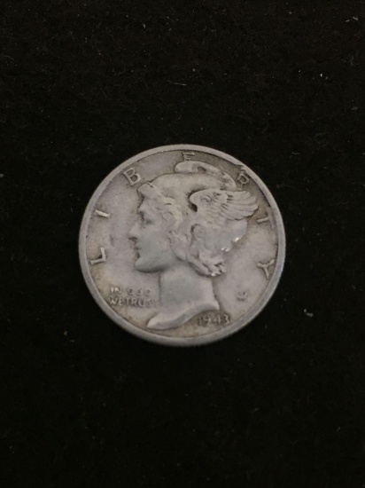 1943-S United States Mercury Silver Dime - 90% Silver Coin